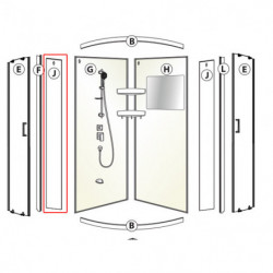 Стекло боковое, неподвижное, J